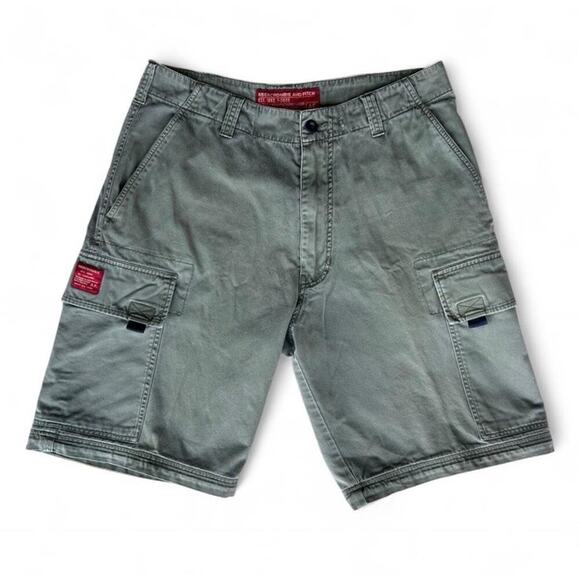 Vintage Y2K Abercrombie And Fitch Men’s Green Cargo Shorts Waist Size 34” - Picture 1 of 6
